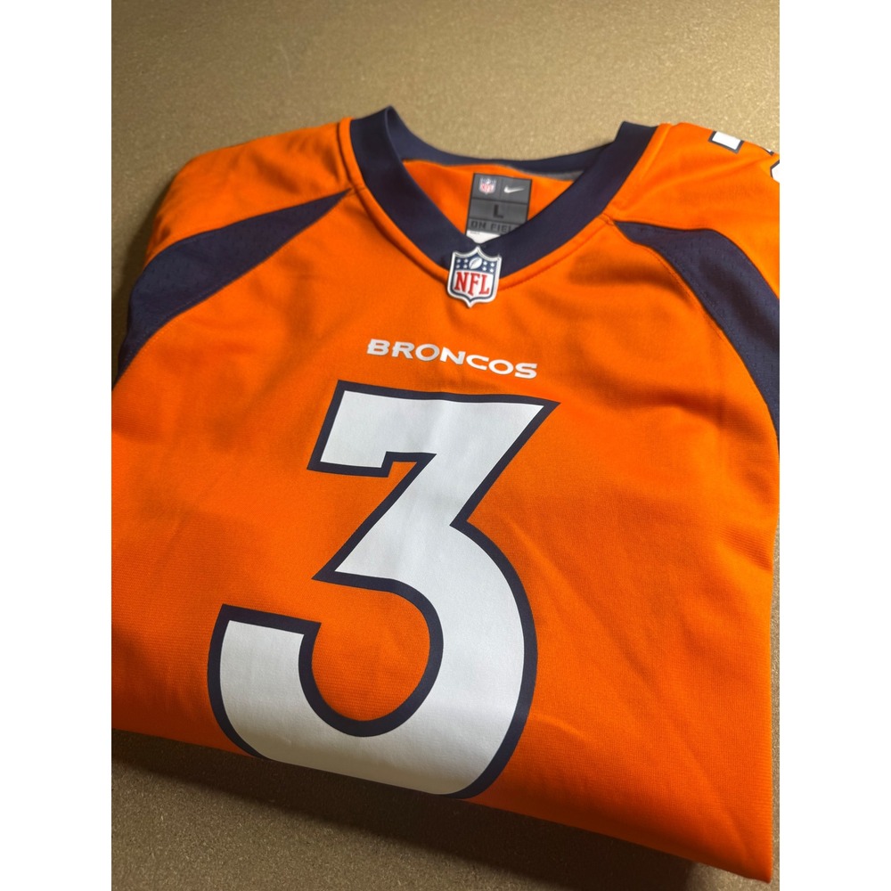 Nike Denver Broncos Russell Wilson 3 NFL Jersey Orange Mens Large